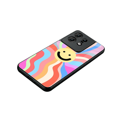 Cheerful Smiley stylish phone case for motorola edge 50 pro | glossy glass and slim fit