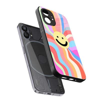 Cheerful Smiley sleek nothing phone 1 cover with tempered glass back and TPU edges