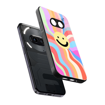Cheerful Smiley sleek nothing phone 2a plus cover with tempered glass back and TPU edges