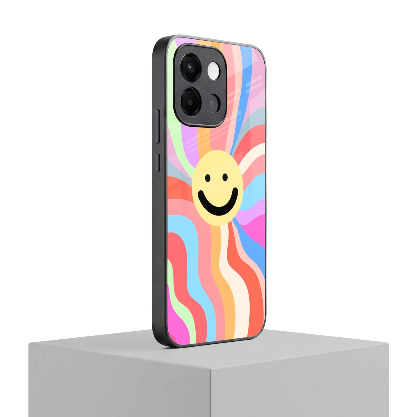 Cheerful Smiley oneplus 13s mobile cover | shockproof glass phone case