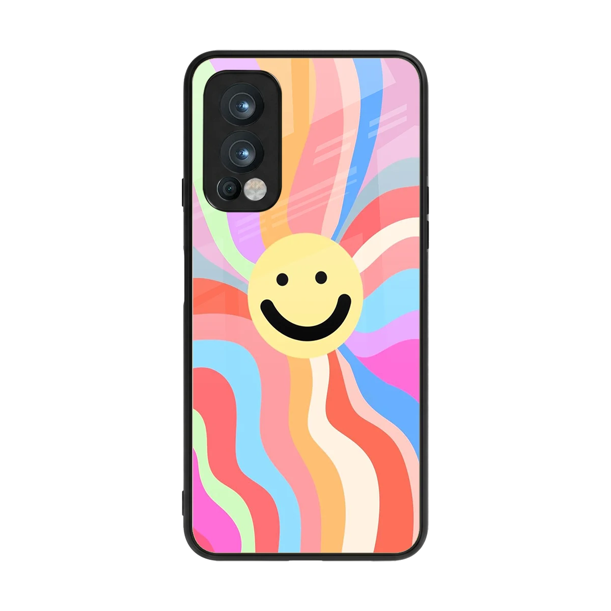 Cheerful Smiley back phone cover | glass case for oneplus nord 2