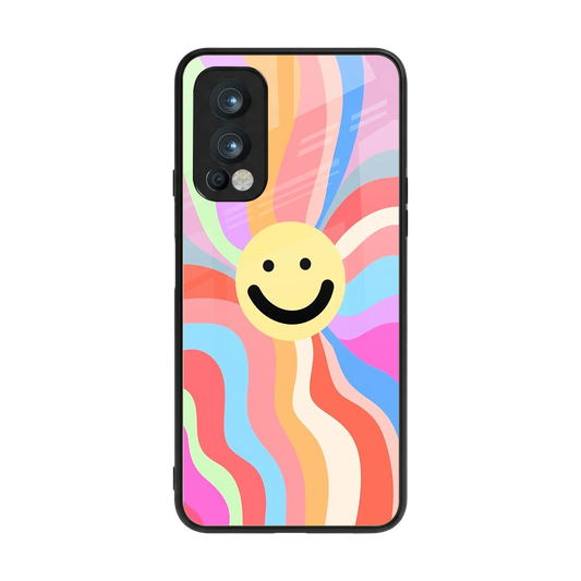 Cheerful Smiley back phone cover | glass case for oneplus nord 2