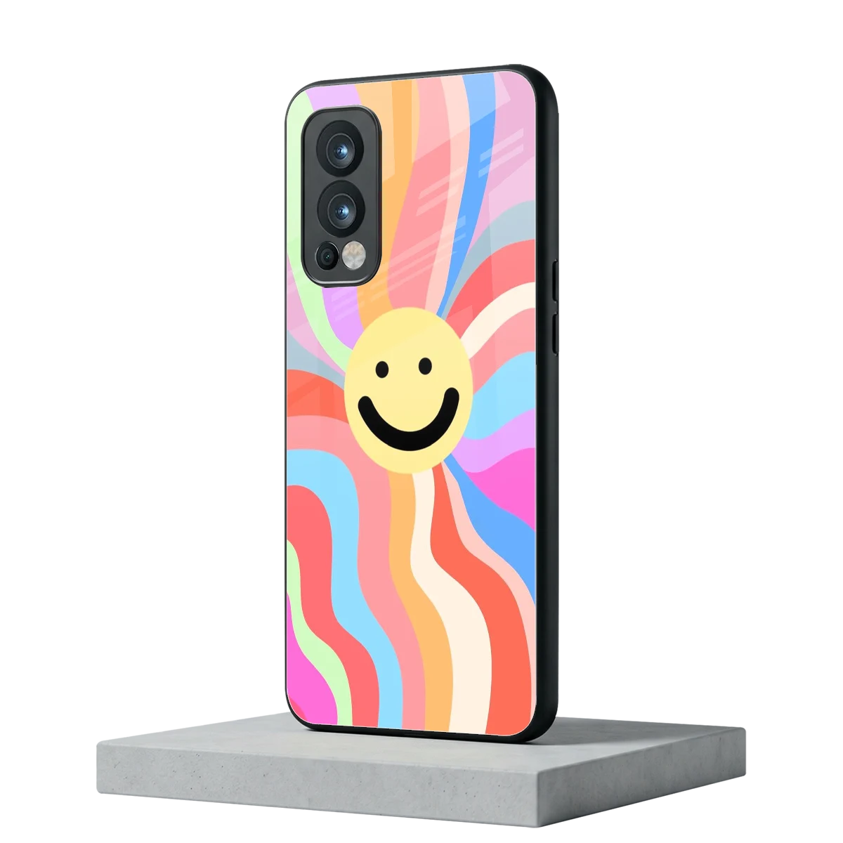 Cheerful Smiley oneplus nord 2 mobile cover | shockproof glass phone case