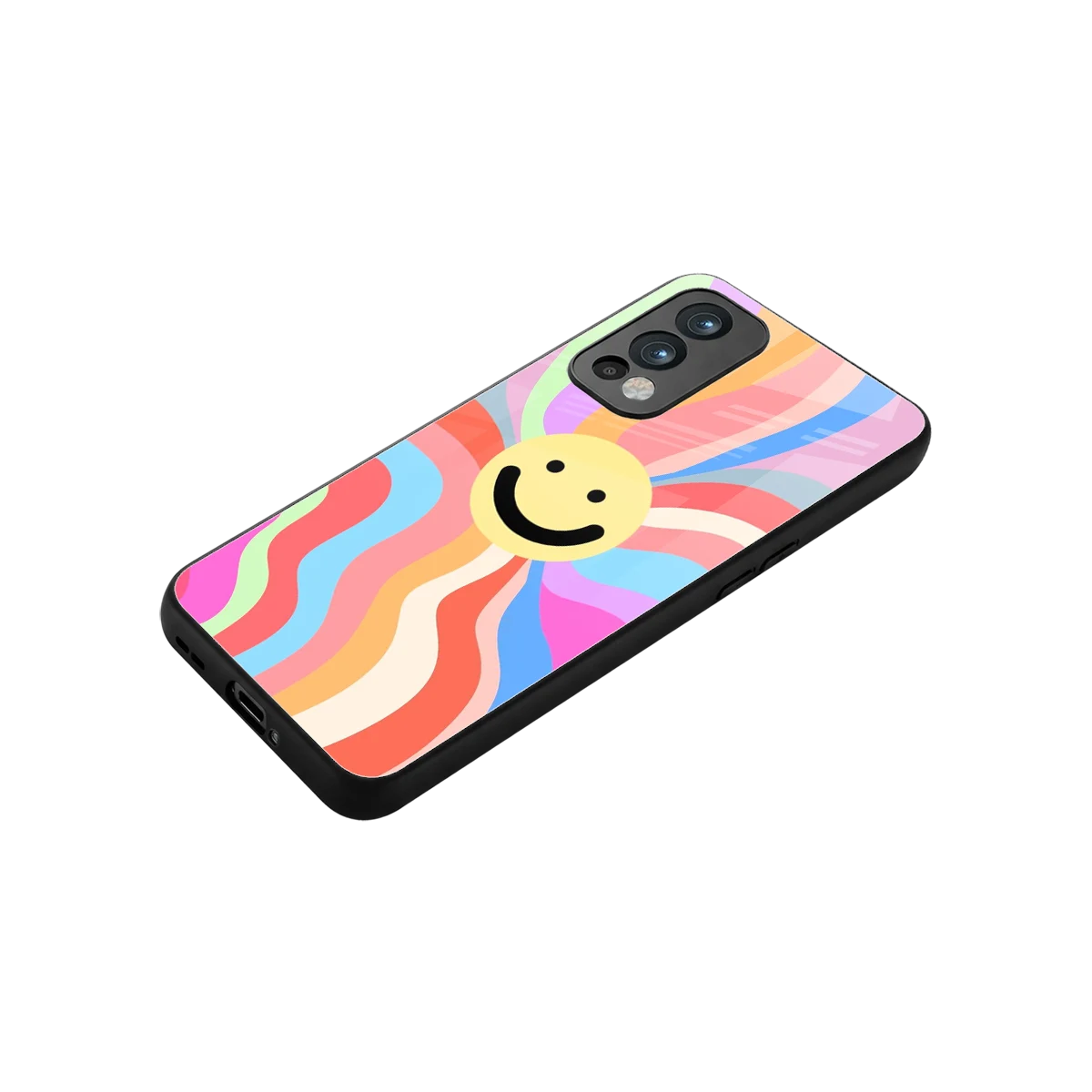 Cheerful Smiley stylish phone case for oneplus nord 2 | glossy glass and slim fit
