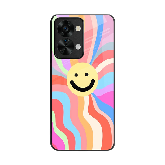 Cheerful Smiley back phone cover | glass case for oneplus nord 2t