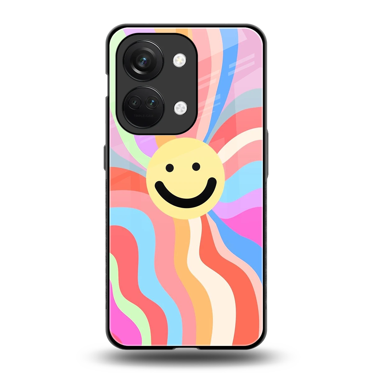 Cheerful Smiley back phone cover | glass case for oneplus nord 3