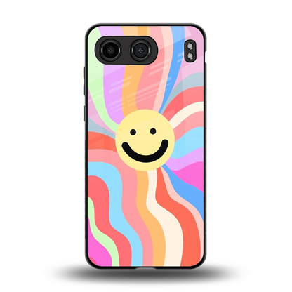 Cheerful Smiley back phone cover | glass case for oneplus nord 4