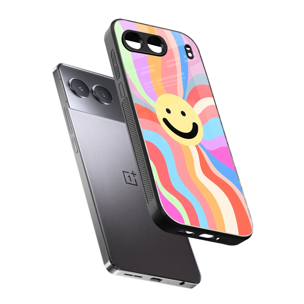Cheerful Smiley sleek oneplus nord 4 cover with tempered glass back and TPU edges