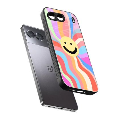 Cheerful Smiley sleek oneplus nord 4 cover with tempered glass back and TPU edges