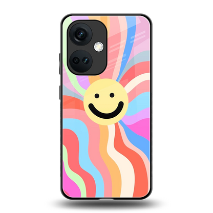 Cheerful Smiley back phone cover | glass case for oneplus nord ce 3