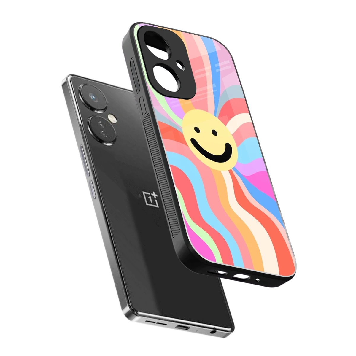 Cheerful Smiley sleek oneplus nord ce 3 cover with tempered glass back and TPU edges