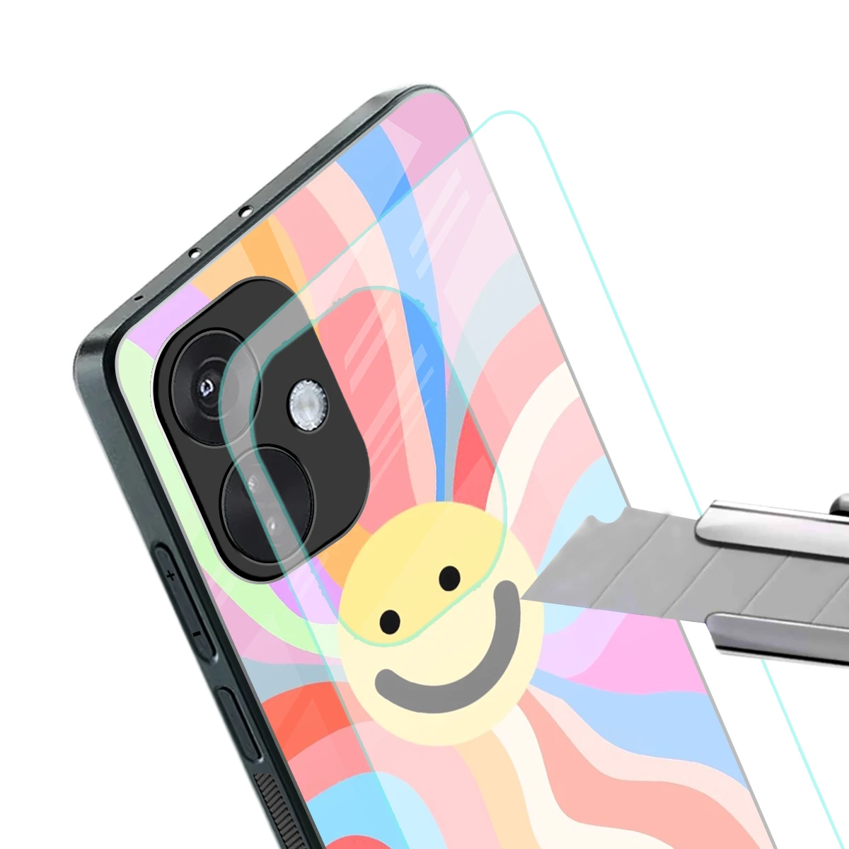 Cheerful Smiley stylish phone case for oneplus nord ce 3 | glossy glass and slim fit