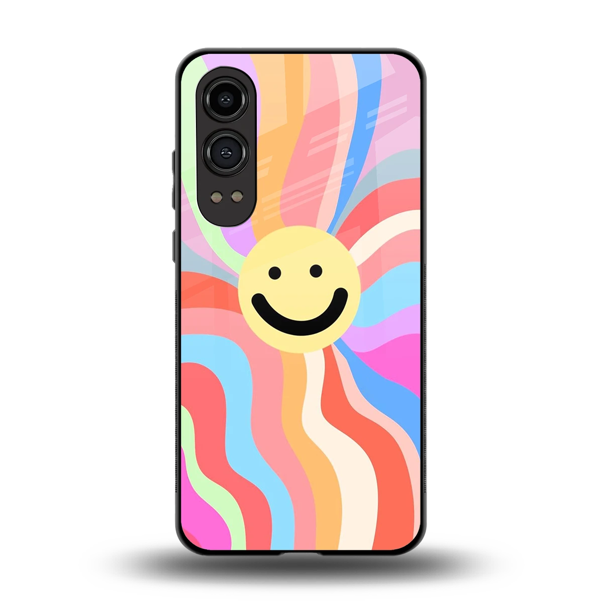 Cheerful Smiley back phone cover | glass case for oneplus nord ce 4 lite