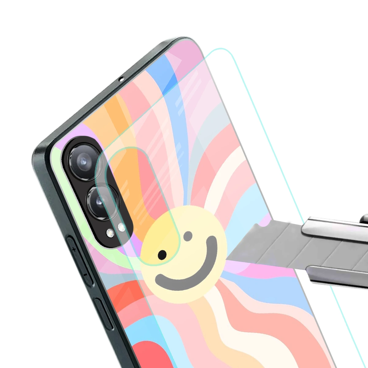 Cheerful Smiley stylish phone case for oneplus nord ce 4 lite | glossy glass and slim fit