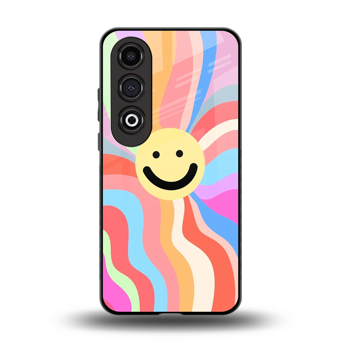 Cheerful Smiley back phone cover | glass case for oneplus nord ce 4