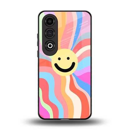 Cheerful Smiley back phone cover | glass case for oneplus nord ce 4