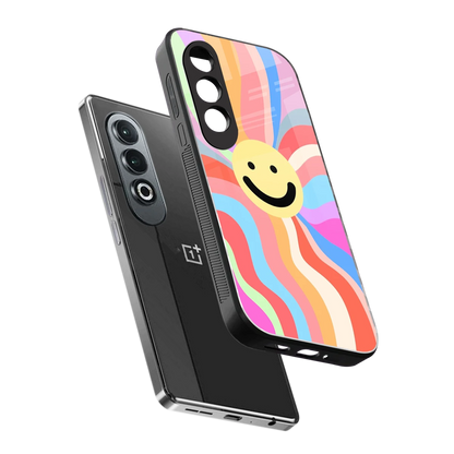 Cheerful Smiley sleek oneplus nord ce 4 cover with tempered glass back and TPU edges