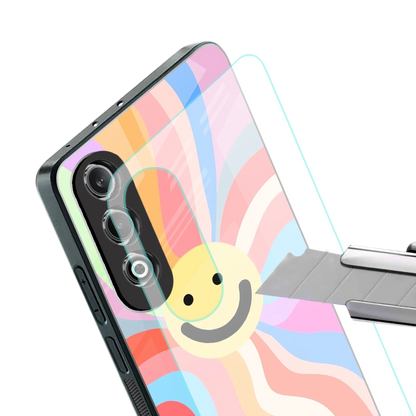 Cheerful Smiley stylish phone case for oneplus nord ce 4 | glossy glass and slim fit