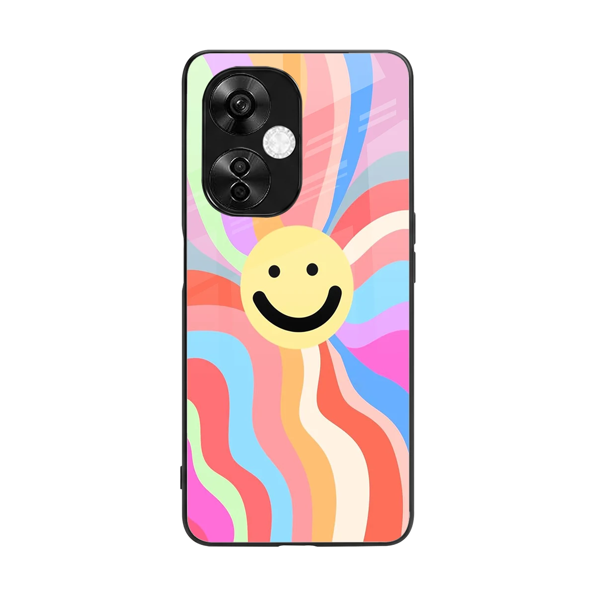 Cheerful Smiley back phone cover | glass case for oneplus nord ce 3 lite
