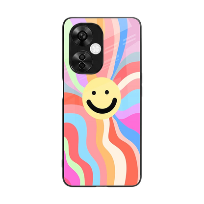 Cheerful Smiley back phone cover | glass case for oneplus nord ce 3 lite