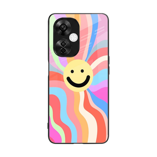 Cheerful Smiley back phone cover | glass case for oneplus nord ce 3 lite