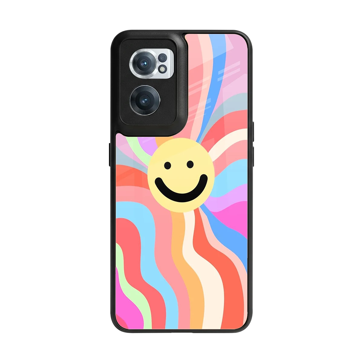 Cheerful Smiley back phone cover | glass case for oneplus nord ce 2