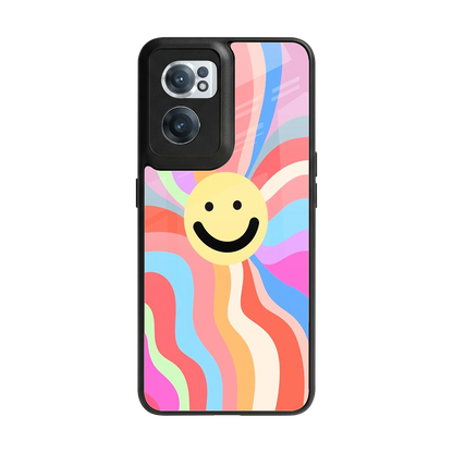 Cheerful Smiley back phone cover | glass case for oneplus nord ce 2