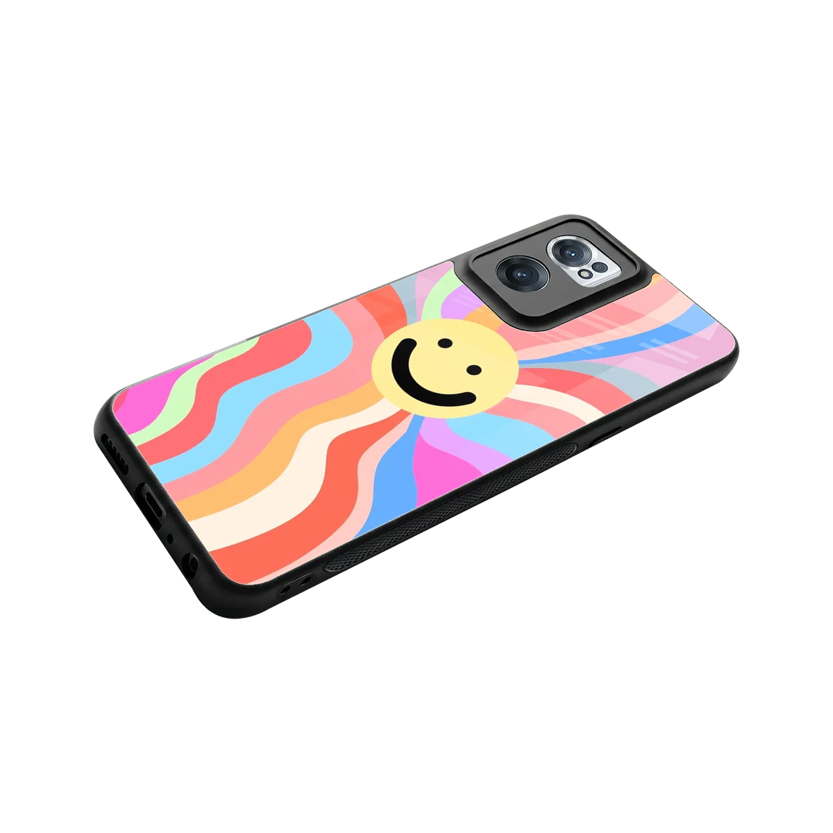 Cheerful Smiley stylish phone case for oneplus nord ce 2 | glossy glass and slim fit