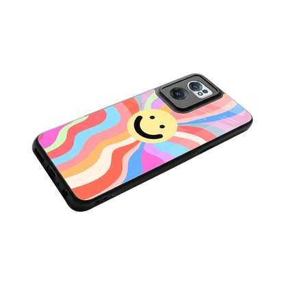Cheerful Smiley stylish phone case for oneplus nord ce 2 | glossy glass and slim fit