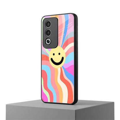 Cheerful Smiley oppo a3 pro mobile cover | shockproof glass phone case