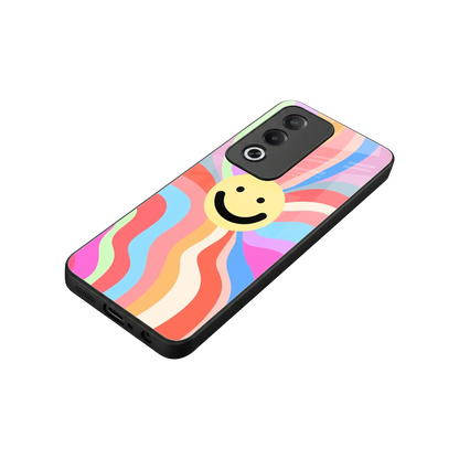 Cheerful Smiley stylish phone case for oppo a3 pro | glossy glass and slim fit