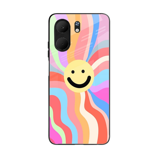 Cheerful Smiley back phone cover | glass case for oppo a5x 5g