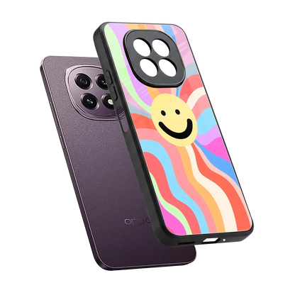 Cheerful Smiley sleek oppo f29 5g cover with tempered glass back and TPU edges
