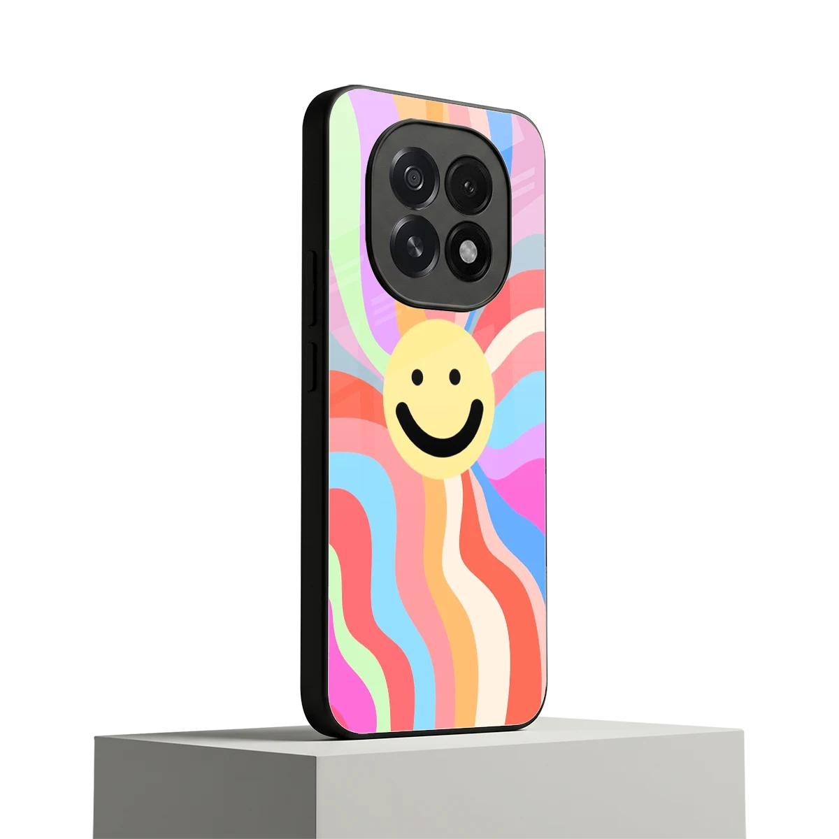 Cheerful Smiley oppo f29 5g mobile cover | shockproof glass phone case