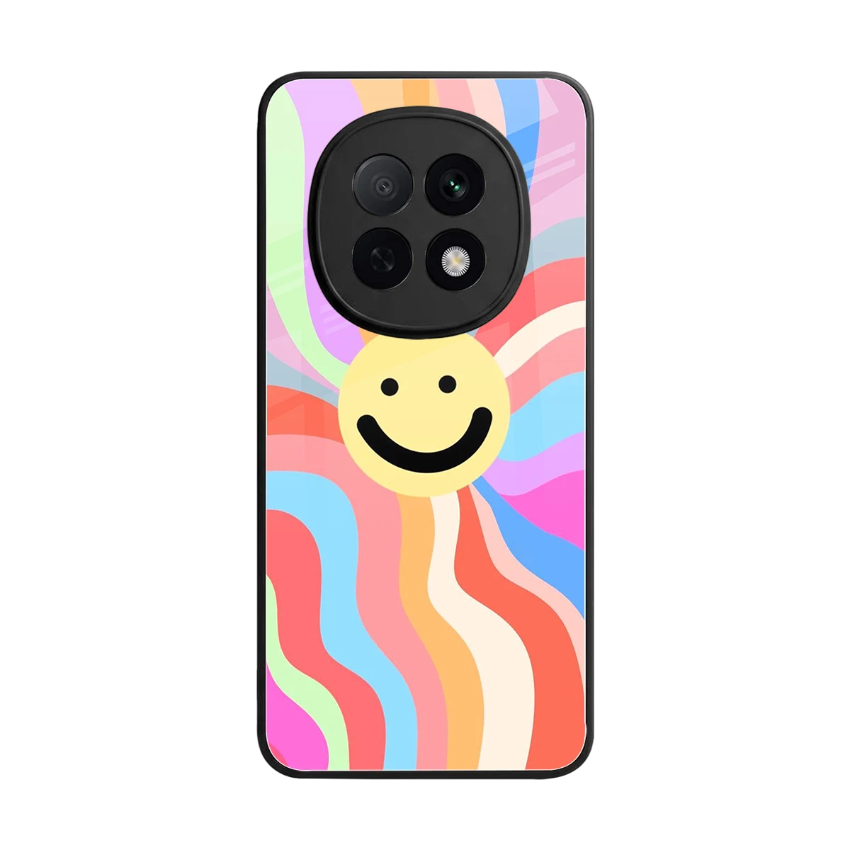Cheerful Smiley back phone cover | glass case for oppo f29 pro 5g