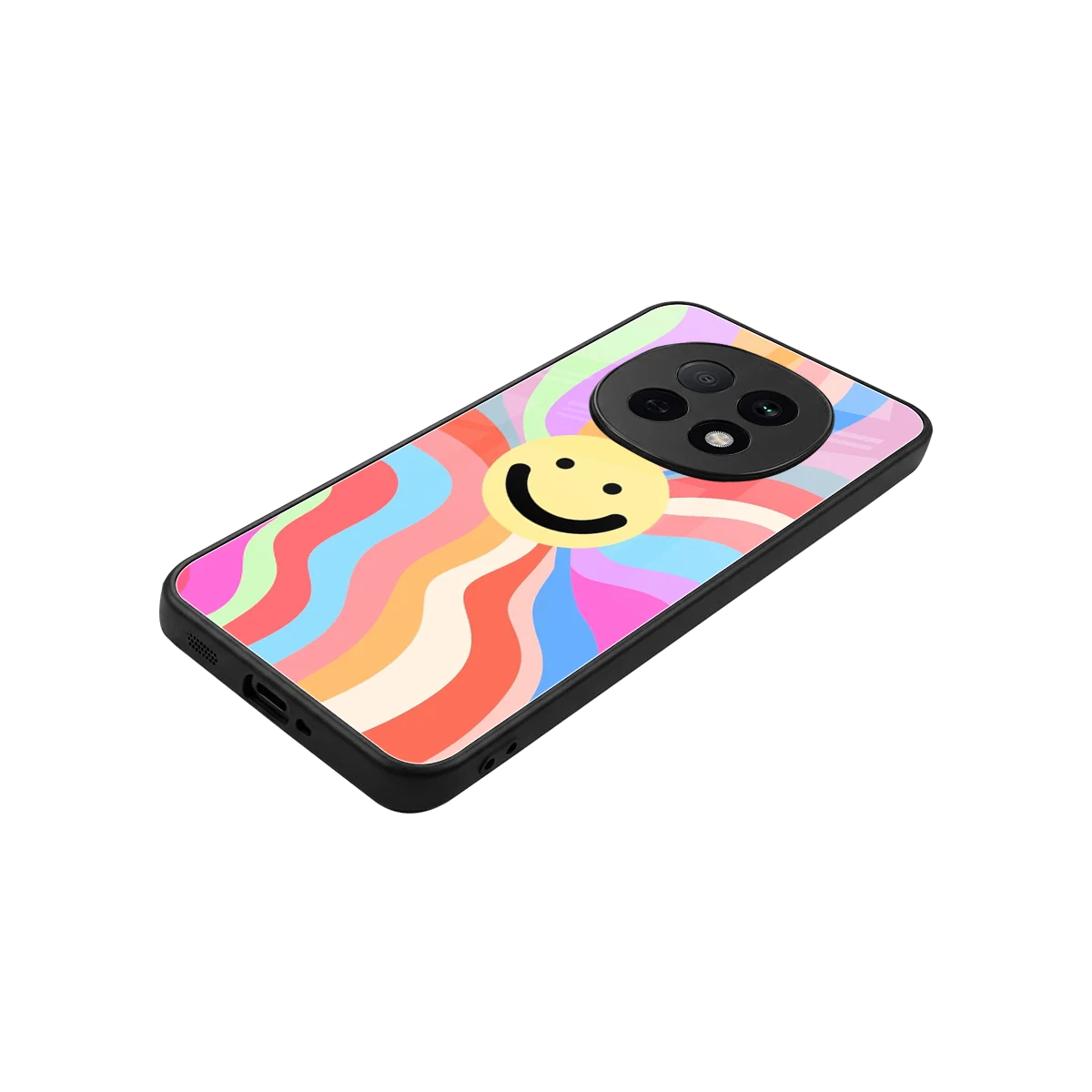 Cheerful Smiley stylish phone case for oppo f29 pro 5g | glossy glass and slim fit