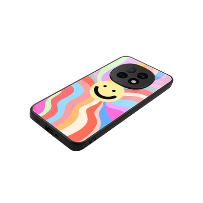 Cheerful Smiley stylish phone case for oppo f29 pro 5g | glossy glass and slim fit