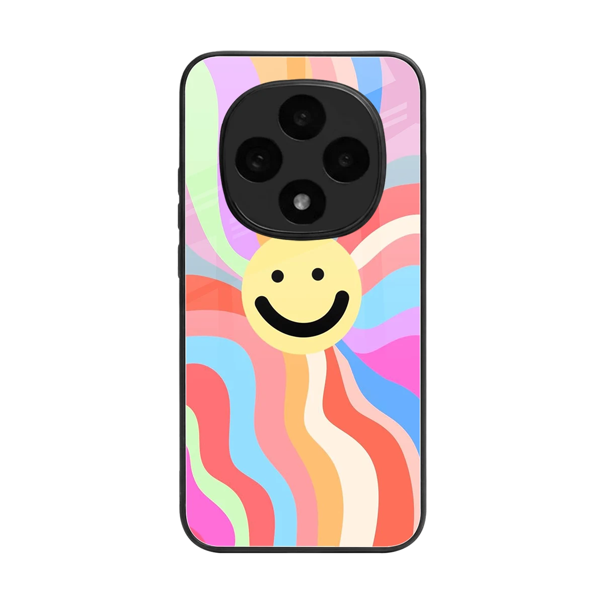 Cheerful Smiley back phone cover | glass case for oppo f31 pro 5g