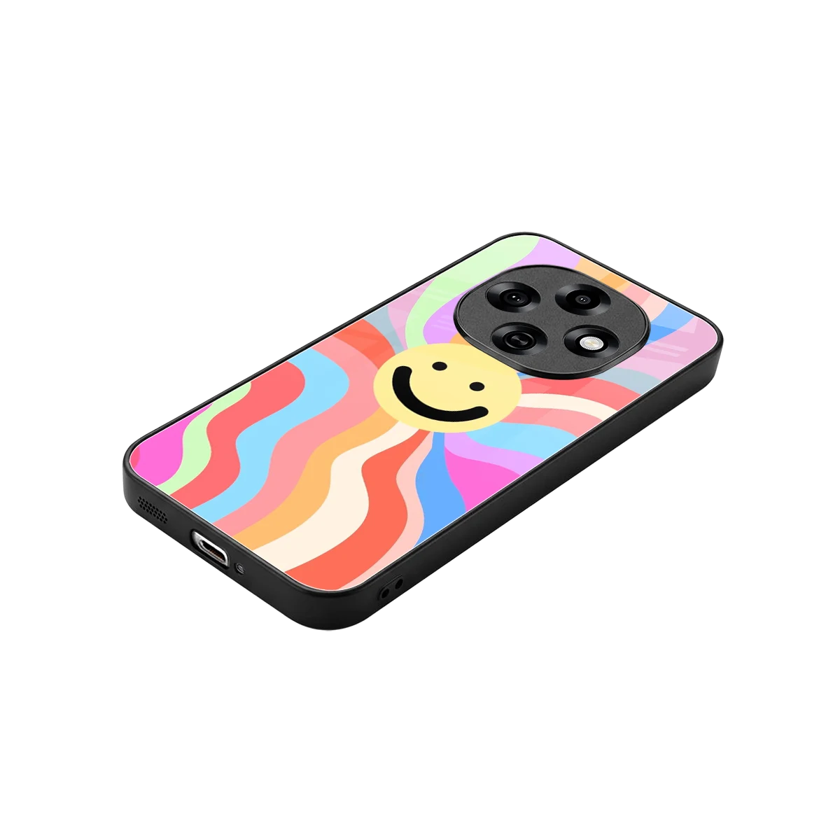 Cheerful Smiley stylish phone case for oppo f31 pro 5g | glossy glass and slim fit