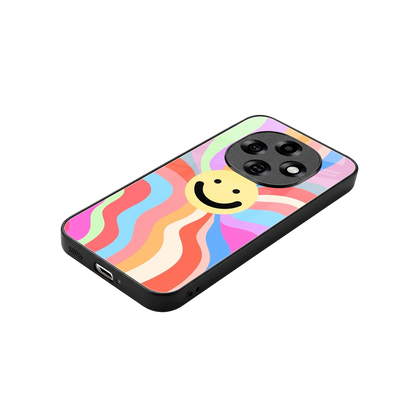 Cheerful Smiley stylish phone case for oppo f31 pro 5g | glossy glass and slim fit