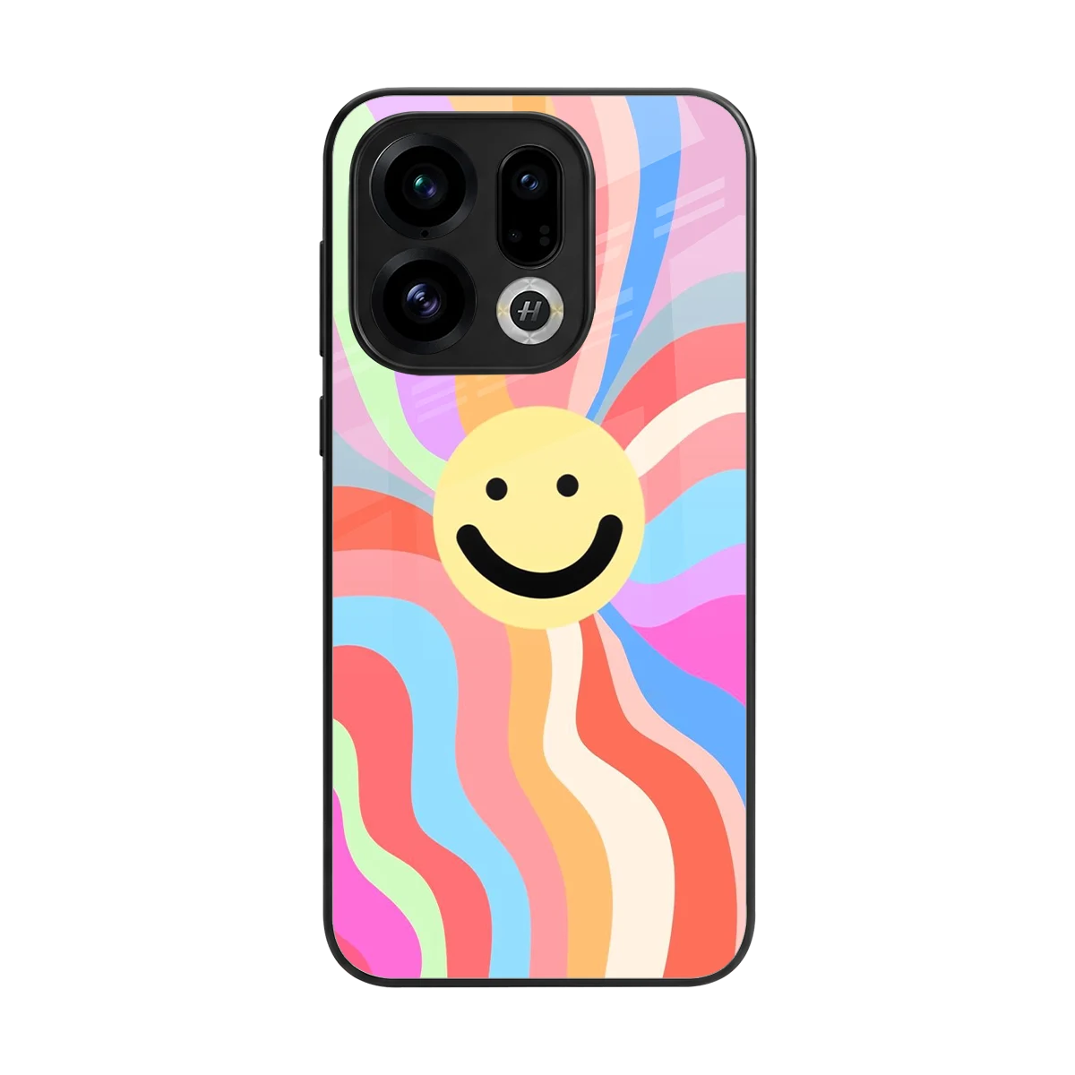 Cheerful Smiley back phone cover | glass case for oppo find x9