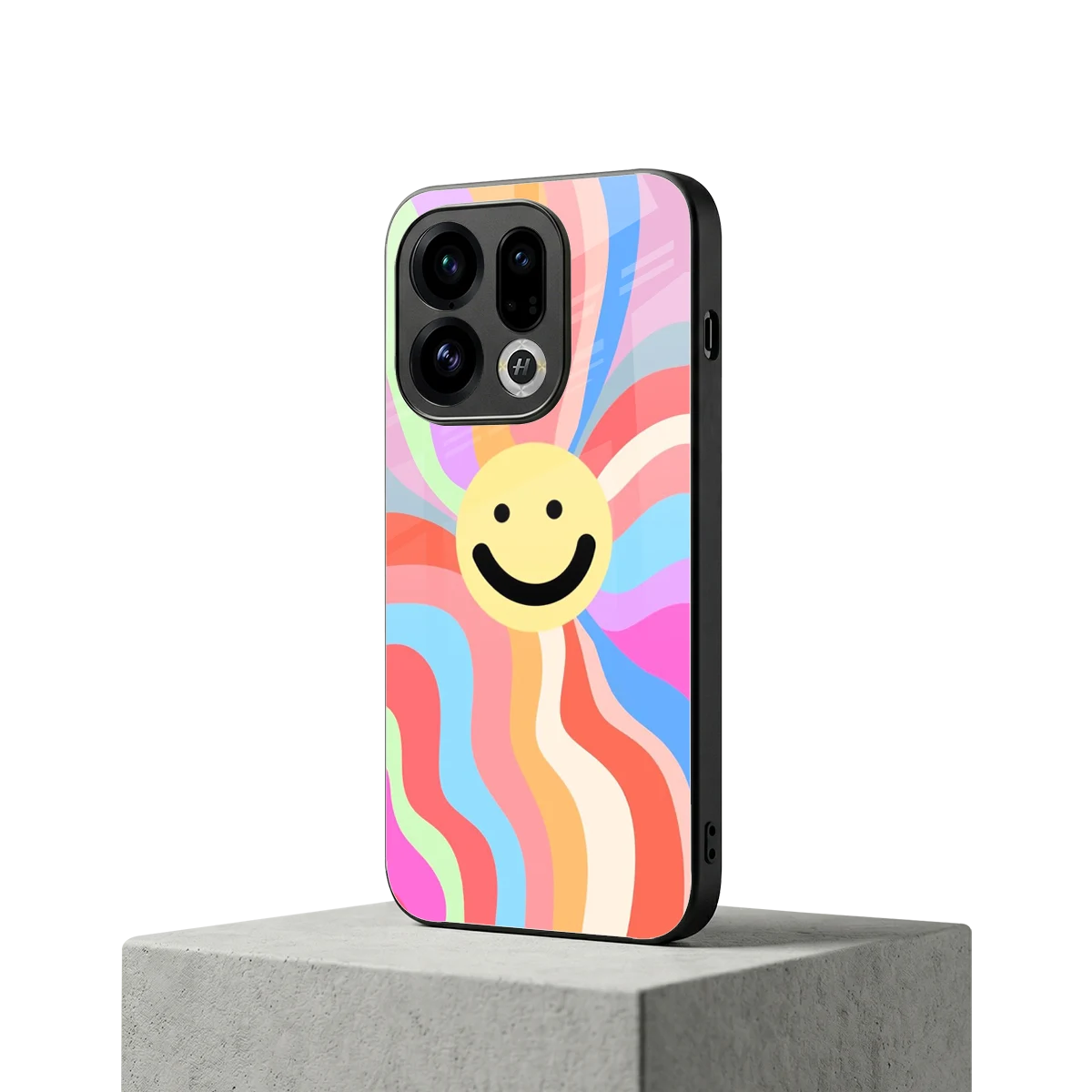 Cheerful Smiley oppo find x9 mobile cover | shockproof glass phone case