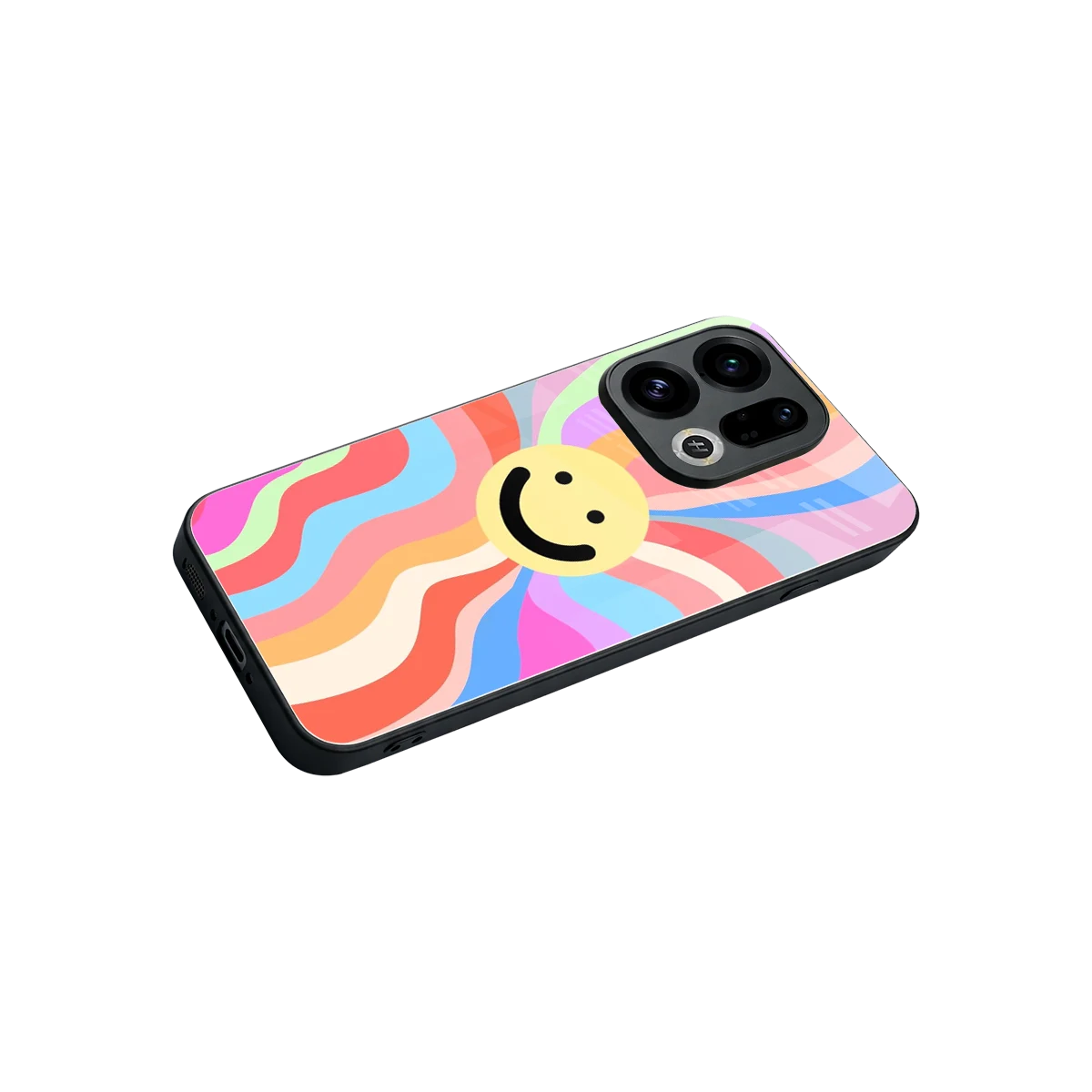 Cheerful Smiley stylish phone case for oppo find x9 | glossy glass and slim fit
