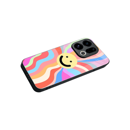 Cheerful Smiley stylish phone case for oppo find x9 | glossy glass and slim fit