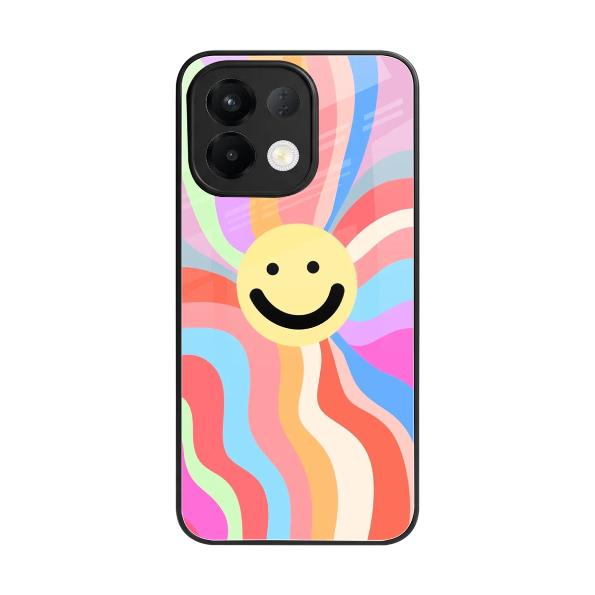 Cheerful Smiley back phone cover | glass case for oppo k13 5g