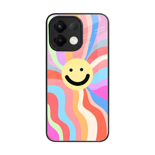 Cheerful Smiley back phone cover | glass case for oppo k13 5g