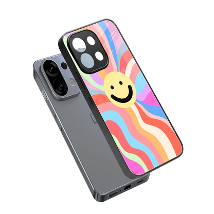 Cheerful Smiley sleek oppo k13 5g cover with tempered glass back and TPU edges