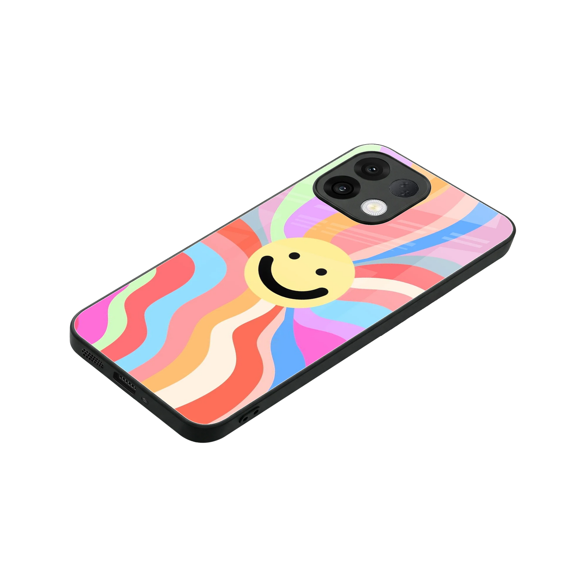 Cheerful Smiley stylish phone case for oppo k13 5g | glossy glass and slim fit