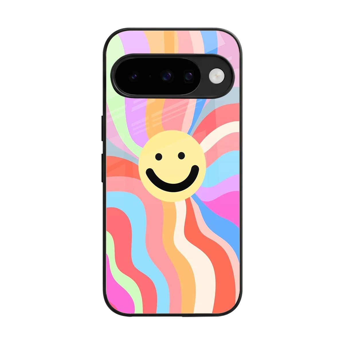 Cheerful Smiley back phone cover | glass case for google pixel 10