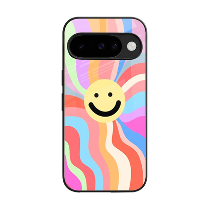 Cheerful Smiley back phone cover | glass case for google pixel 10